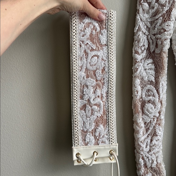 NADINE MERABI White Lace Jumpsuit - Picture 10 of 12